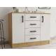 Комод К1000-2Д ЛДСП Дуб Вотан-Белый гладкий