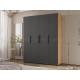 Шкаф четырехстворчатый (1800) Флэш Браш Графит, Дуб Крафт