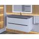 Тумба с раковиной Uperwood Tanos-Classic Quartz белая графит/бетон 100 см