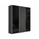 Шкаф-купе Прайм Широкий 3-х дверный два черных стекла/ДСП Серый Диамант