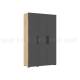 Шкаф трехстворчатый (1350) Флэш Браш Графит, Дуб Крафт