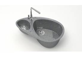 Мойка овал 1,5чаши Эмма Z13Q8 темно-серый