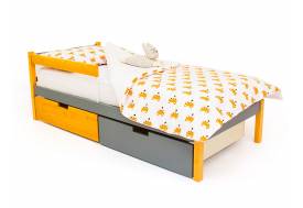 Кровать Svogen classic с ящиками и бортиком дерево-графит