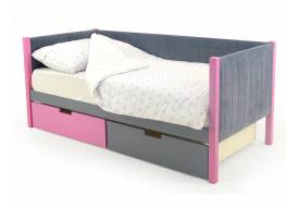 Кровать-тахта мягкая Svogen с ящиками лаванда-графит