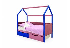 Кровать-домик мягкий Svogen с ящиками синий-лаванда