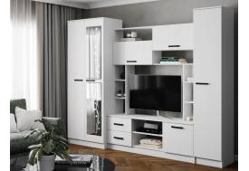 Гостиная Соло фасад Белый с тиснением