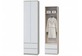 Шкаф с ящиками и выдвижной штангой Лори дуб серый