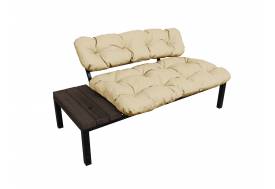 Диван Дачный со столиком бежевая подушка