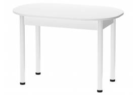 Стол Овальный Пластик Хром белый глянец