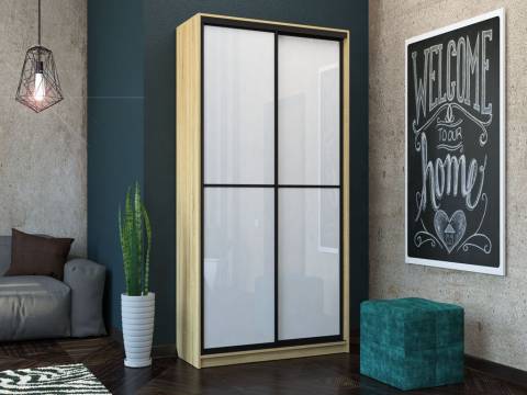 Шкаф-купе Лофт Шк12-60 1200 глубина 600 фасад МДФ белый глянец +