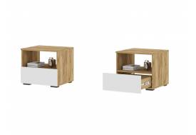 Тумба прикроватная Хелен ТБ 01 Дуб Крафт золотой/Белый шагрень