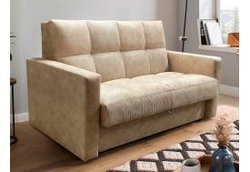 Диван Рэй Клетка 2000х2000 с прямыми подлокотниками бежевый велюр