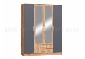 Шкаф для одежды 4-дверный Мартина Графит, Дуб крафт