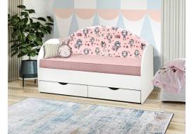 Кровать с продольной мягкой спинкой Софа №11 800х1900 девчонки