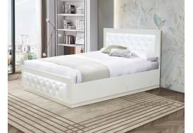 Кровать Венеция 13.2 1400 с ортопедическим основанием кожзам белый