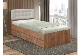 Кровать одинарная №6 с ящиками 900х2000 с мягкой спинкой