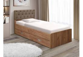 Кровать одинарная №7 с ящиками 900х1900 мягкая спинка каретная стяжка