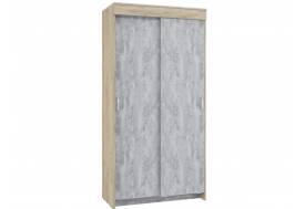 Шкаф-купе двухстворчатый Бассо дуб крафт серый/бетонный камень