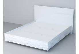 Кровать Эго арт. 031-М1 1600 бетон светлый/белый глянец