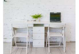 Стол письменный двухместный В 5 белый