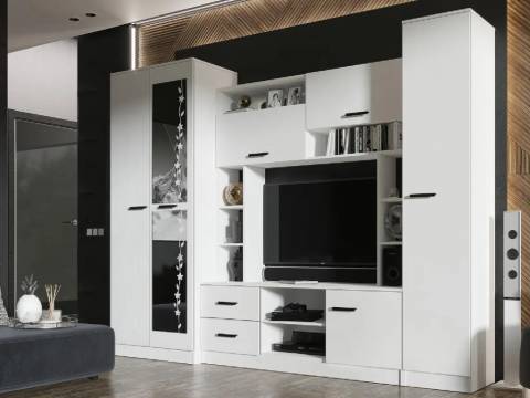 Гостиная Марта 11 Белый гладкий