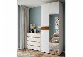 Шкаф двухдверный 800 Лотос с зеркалом Дуб крафт