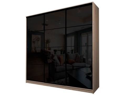 Шкаф-купе Max МШ-27-6-27/2-222 пленка Oracal черная