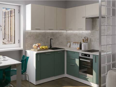 Кухонный гарнитур Глория мега прайм 2 1600х1700 мм (ПМ+СДШ)