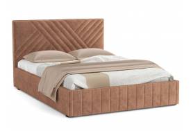 Кровать Гамма 1400 с основанием велюр тенерифе корица
