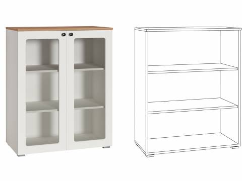 Шкаф-витрина 16.394.01 Остин Белый шагрень