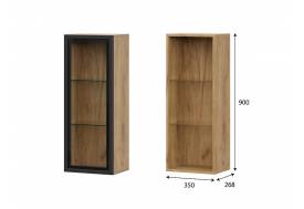 Шкаф навесной со стеклом Милан Дуб Золотой