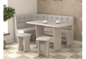 Кухонный уголок Ника-1 Люкс ясень шимо светлый-серебро