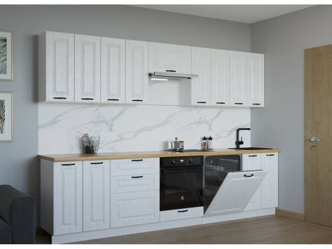 Кухонный гарнитур 19 Белый Вегас 3000 мм