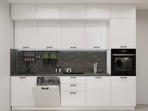 Кухонный гарнитур арт 23 Белый глянец 3000 мм