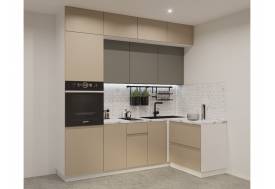 Кухонный гарнитур арт 19 Лайн Пикрит Обсидиан 2400х1400 мм