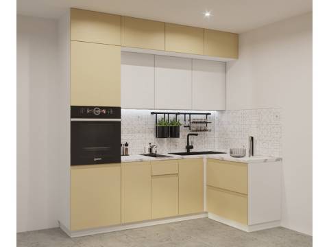 Кухонный гарнитур арт 20 Лайн Стамбул Тальк 2400х1400 мм