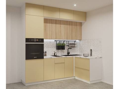 Кухонный гарнитур арт 22 Дуб сонома Стамбул 2400х1400 мм