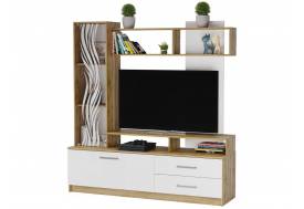 Гостиная центр Дарья вотан/белый глянец