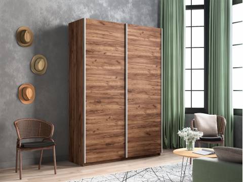 Шкаф-купе Прайм 2-х дверный 1400 два ДСП Крафт табачный