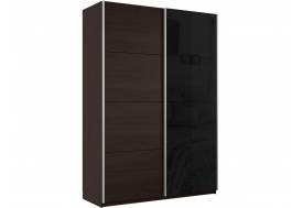 Шкаф-купе Прайм 2-х дверный 1600 ДСП/Стекло Черное Венге