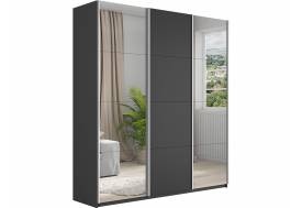 Шкаф-купе Прайм 3-х дверный 1800 два Зеркала/ДСП Серый Диамант