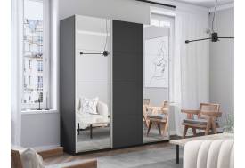 Шкаф-купе Прайм 3-х дверный 2100 два Зеркала/ДСП Серый Диамант