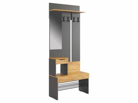 Прихожая Баско графит/дуб крафт золотой