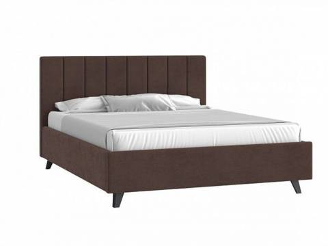 Кровать Оливия с ПМ 1200х2000 мм микровелюр шоколад