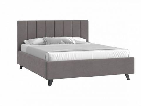 Кровать Оливия с ПМ 1600х2000 мм микровелюр серый