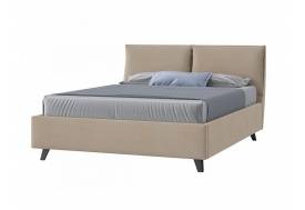 Кровать Сандра с ПМ 1400х2000 мм микровелюр бежевый