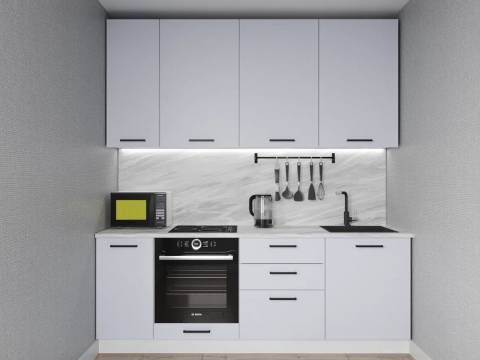 Кухонный гарнитур Смоки 2200 (верх 950 мм) МДФ