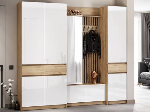 Модульная прихожая Стоуби фасад глянец белый