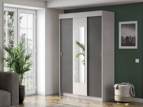 Шкаф-купе 3-х створчатый Бассо серый графит