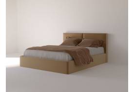 Кровать Токио основание ЩИТ 160 Бежевый велюр